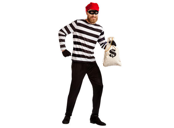 Innbrydstyv - Sor/hvit 1 Herrekostyme - Str XL 