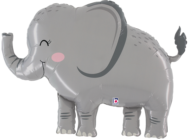 Jungeldyr - Elefant 1 Folieballong med form - (84x64 cm) 