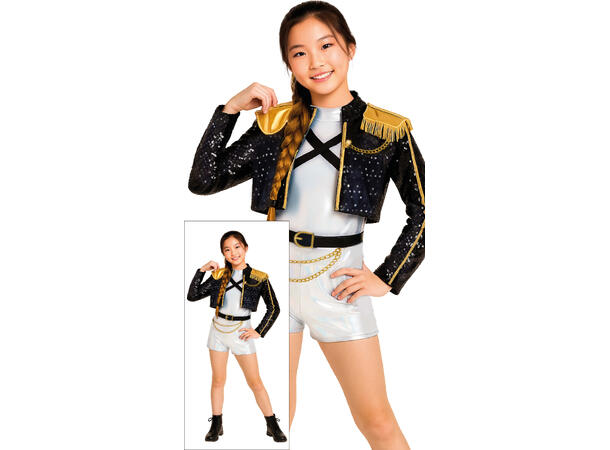K-Pop - Silver Leader 1 Barnekostyme til jente - Str 10-12 År 