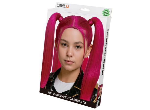 K-pop - Pink - Parykk  m/Musefletter 1 Parykk i kunstig hår - Ungdom - Lang 