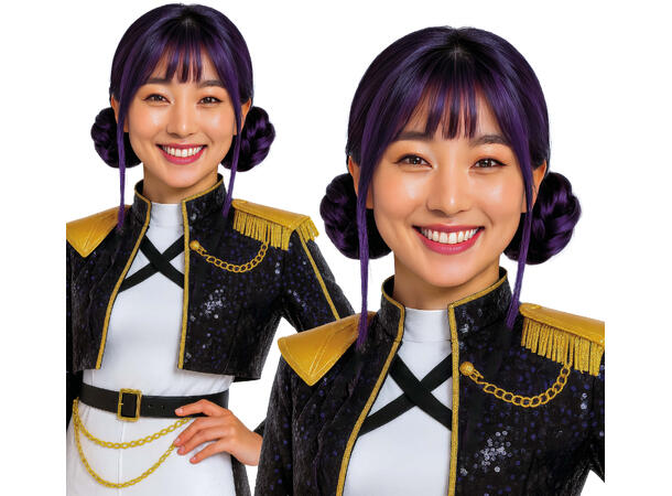 K-pop - Starry buns - Parykk  m/buns 1 Parykk i kunstig hår - Ungdom 