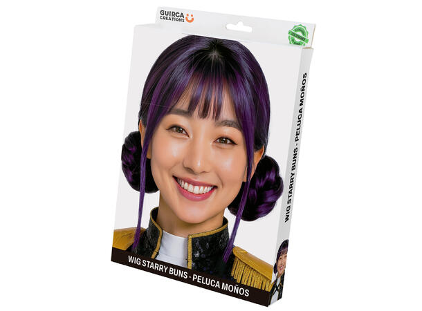 K-pop - Starry buns - Parykk  m/buns 1 Parykk i kunstig hår - Ungdom 