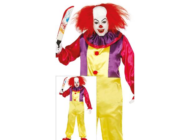 Killer Klown - Flerfarget 1 Kostyme til herre - 48-50 (M) 