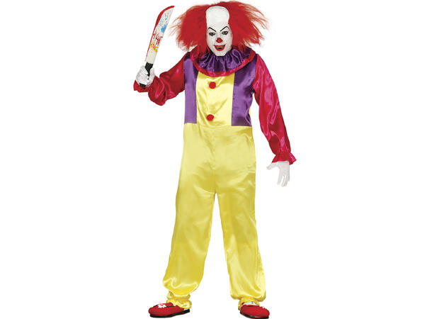 Killer Klown - Flerfarget 1 Kostyme til herre - 48-50 (M) 