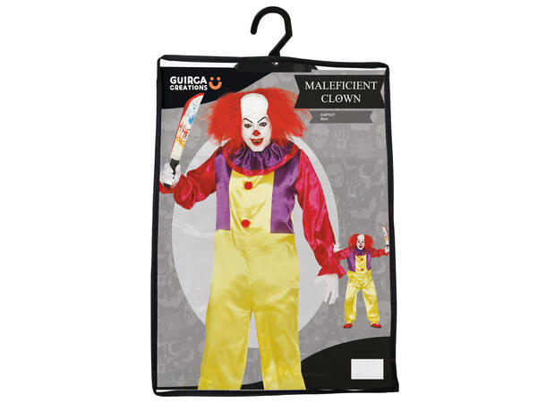 Killer Klown - Flerfarget 1 Kostyme til herre - 48-50 (M) 