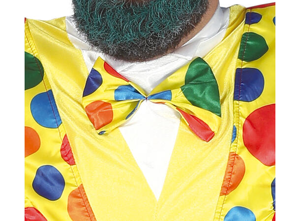 Klovn - Fargerik m/prikker - 5 deler 1 Herrekostyme - str 54-56 (XL) 