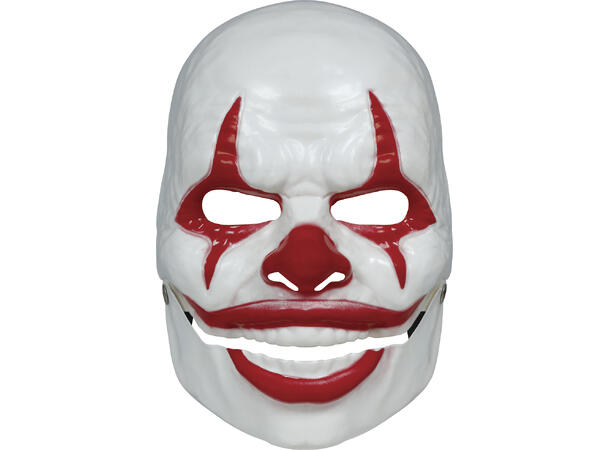 Klovnemaske - Hvit m/røde lepper 1 Maske i PVC 
