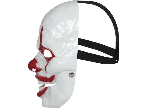 Klovnemaske - Hvit m/røde lepper 1 Maske i PVC 