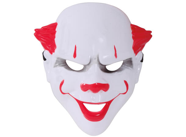 Klovnemaske hvit - Killer klown 1 Maske i PVC 