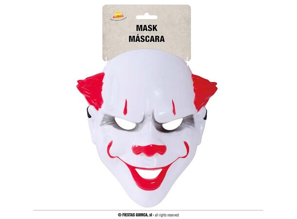Klovnemaske hvit - Killer klown 1 Maske i PVC 