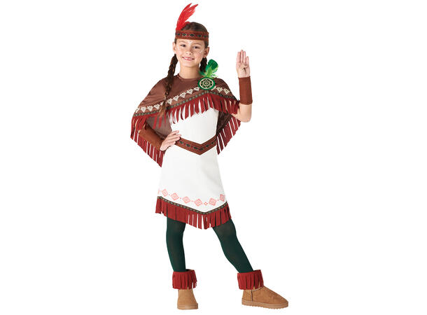 Kostyme - Native Dakota 1 Barnekostyme til jente - Str 7-9år 