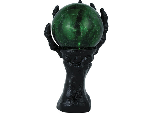 Krystallkule i hånd - Grønn m/Lys 1 Dekorasjon i harpiks - 14,5x8cm 