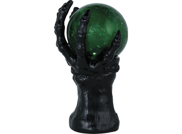 Krystallkule i hånd - Grønn m/Lys 1 Dekorasjon i harpiks - 14,5x8cm 