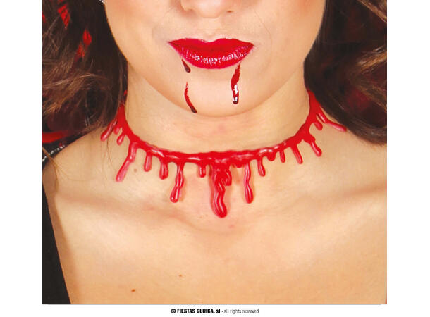 Kuttet hals - Blod 1 halskjede i latex 