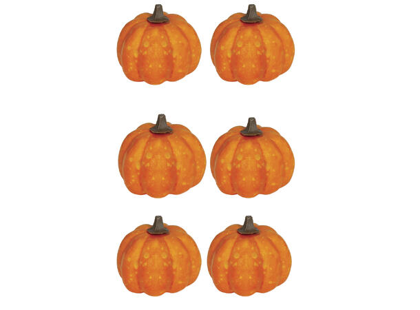 Lakkerte oransje gresskar 6 Gresskar i skum - 3,5cm 