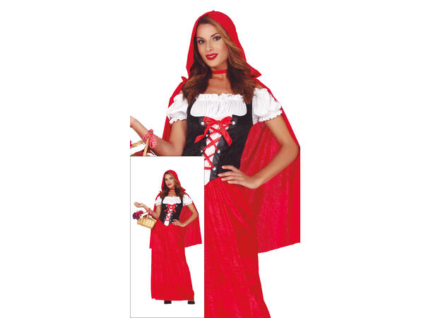 Lille Rødhette - Kjole, Kappe og hette 1 Damekostyme - str 42-44 (L) 
