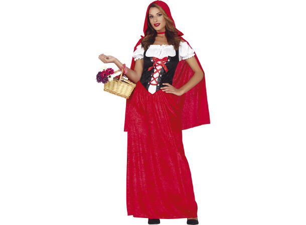 Lille Rødhette - Kjole, Kappe og hette 1 Damekostyme - str 42-44 (L) 