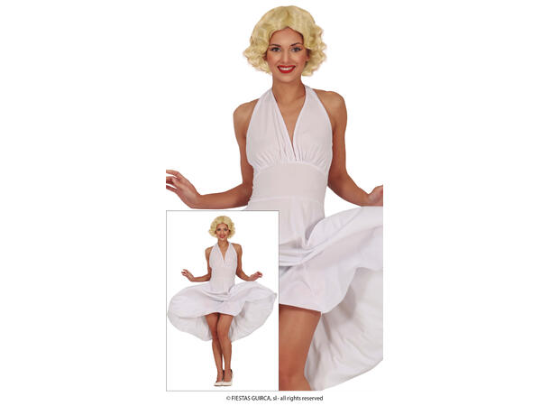 Marilyn kjole - Hvit 1 Damekostyme - str 38-40 (M) 