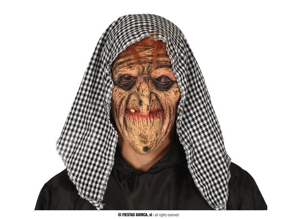 Maske - Gammel heks - m/hette 1 Maske m/hette i lateks og polyester 