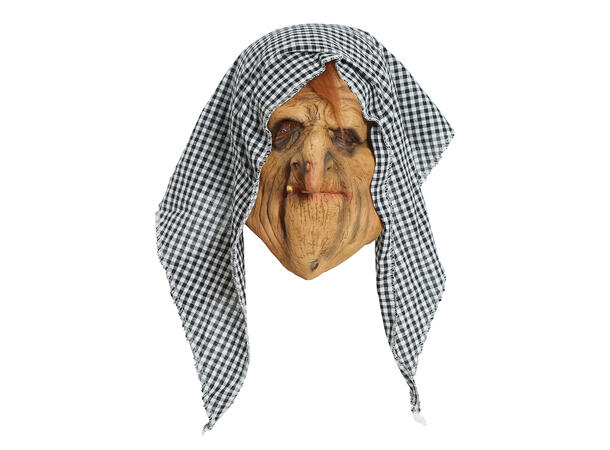 Maske - Gammel heks - m/hette 1 Maske m/hette i lateks og polyester 