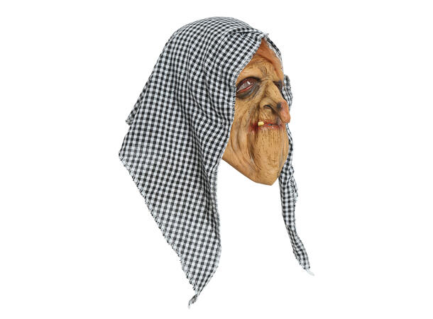 Maske - Gammel heks - m/hette 1 Maske m/hette i lateks og polyester 