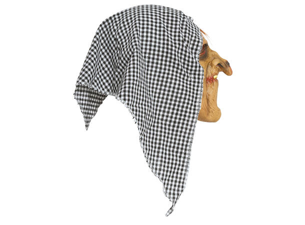 Maske - Gammel heks - m/hette 1 Maske m/hette i lateks og polyester 