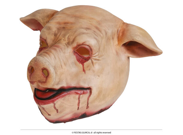 Maske - Heldekkende grisehode 1 Maske i Lateks 
