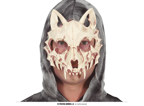 Maske - Hodeskalle ulv 1 Maske i PVC 