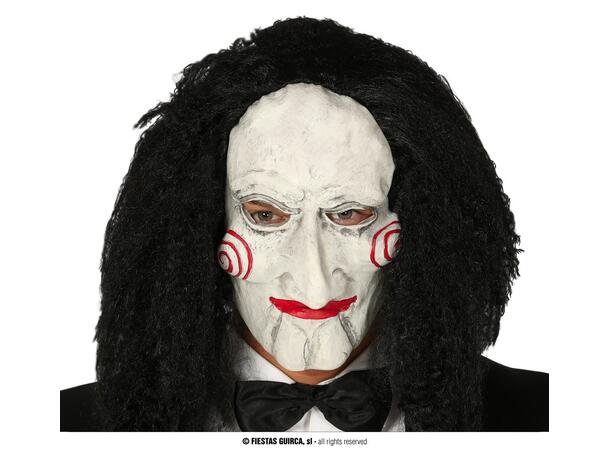 Maske - Skummel marionette - m/hår 1 Maske i lateks med syntetisk hår 
