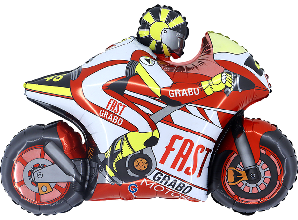 Moto GP - Rød  motorsykkel 1 Folieballong med form - (74x53 cm) 