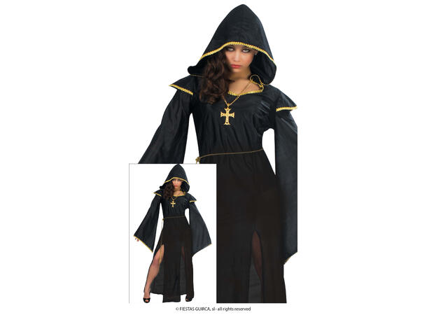 Mørk prestinne - Dame 1 Kostyme til dame - 42-44 (L) 