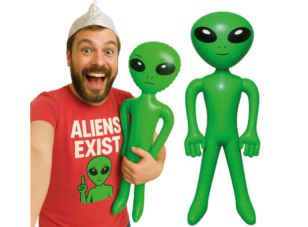 Oppblåsbar alien - Grønn 1 Oppblåsbar dekorasjon - 85cm 