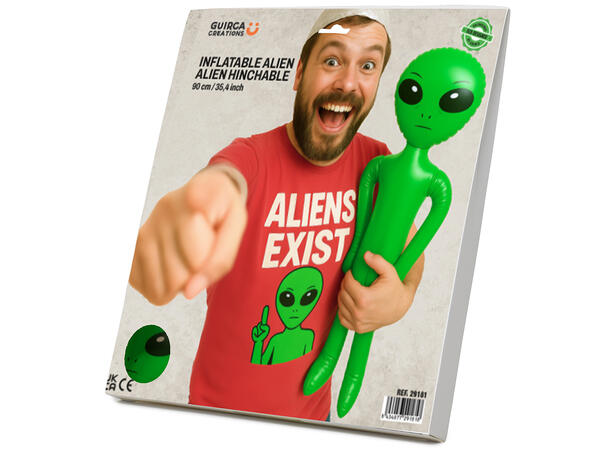 Oppblåsbar alien - Grønn 1 Oppblåsbar dekorasjon - 85cm 
