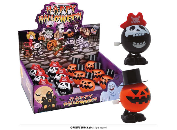 Opptrekkbare figurer - 2 ass Halloween Display med 12 figurer - 7cm 
