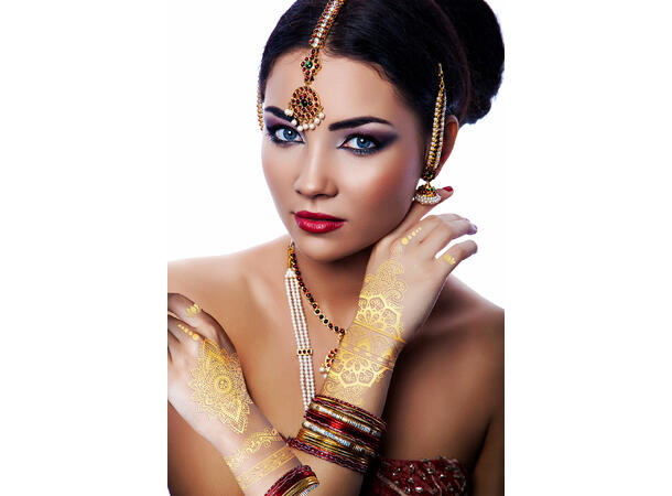 Orientalsk tatovering - Gull 1 Ark med tatoveringer - 14x30cm 