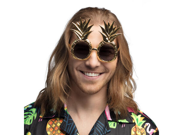 Partybriller - Annanas - Gull 1 Par briller i plast 