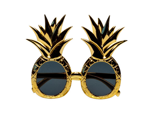 Partybriller - Annanas - Gull 1 Par briller i plast 