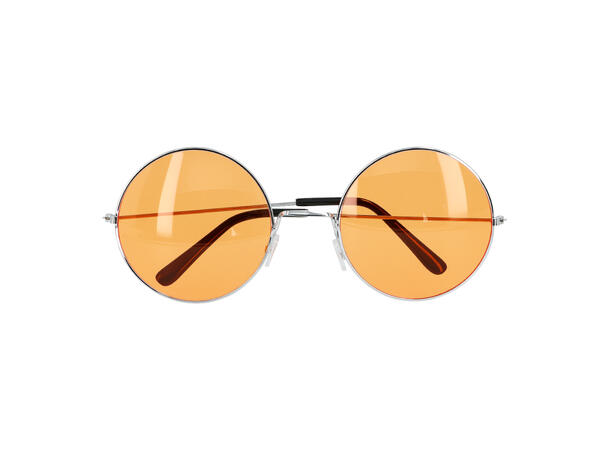 Partybriller runde - Hippie Oransje - XL 1 Par briller i plast 