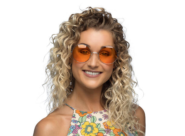 Partybriller runde - Hippie Oransje - XL 1 Par briller i plast 