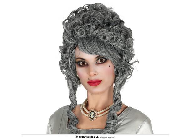 Parykk - Marquise - Grå m/krøller 1 Parykk i syntetisk hår 