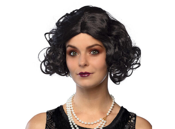 Parykk -  1920-talls - Sort krøller 1 Dameparykk - Onesize 
