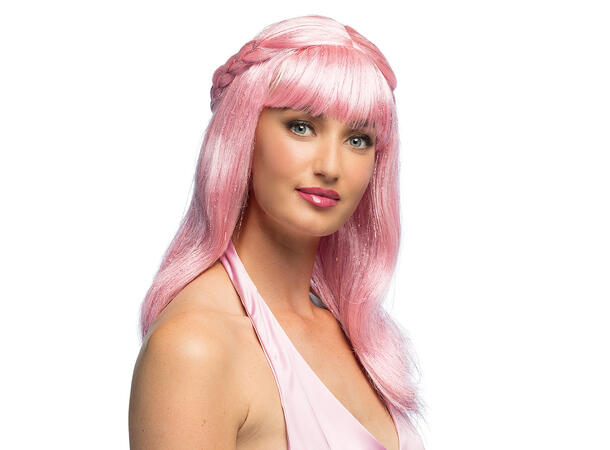 Parykk -  Pink Sweety - Rosa lang 1 Dameparykk - Onesize 