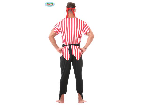 Piratkostyme - Rød/Sort/Hvit 1 Herrekostyme - str 52-54 (L) 