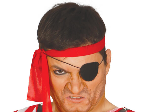 Piratkostyme - Rød/Sort/Hvit 1 Herrekostyme - str 52-54 (L) 