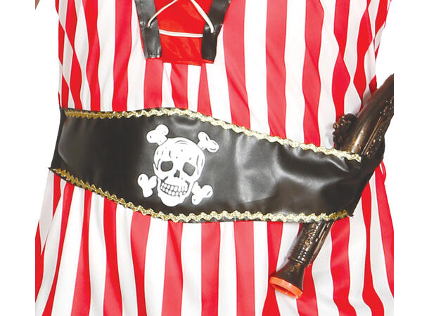 Piratkostyme - Rød/Sort/Hvit 1 Herrekostyme - str 52-54 (L) 