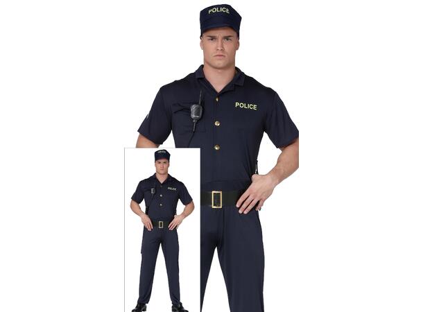 Politimann - Blå 1 Herrekostyme - str 46-48 (S) 