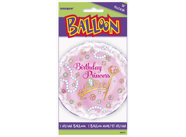 Prinsesse - Rosa 1 Folieballong - 46cm(18")