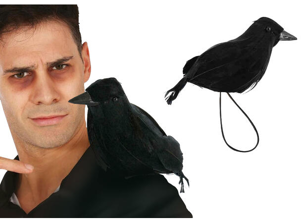 Ravn med skulderstropp 1 Ravn i PVC - 15cm 