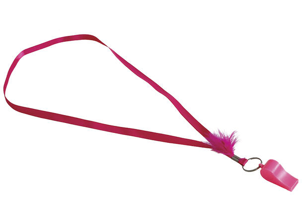 Rosa fløyte m/snor 1 Fløyte i plast m/snor 