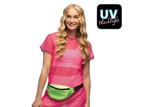 Rumpetaske m/Paljetter - Neon Grønn 1 Caps til voksen - Onesize 